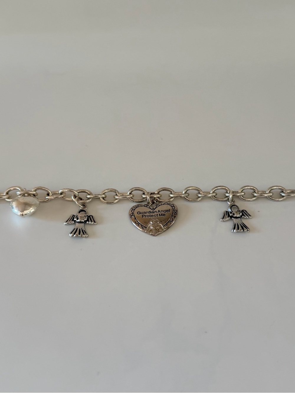 Chunky Guardian Angel Dangle Charm Bracelet, 8" - Picture 11 of 14